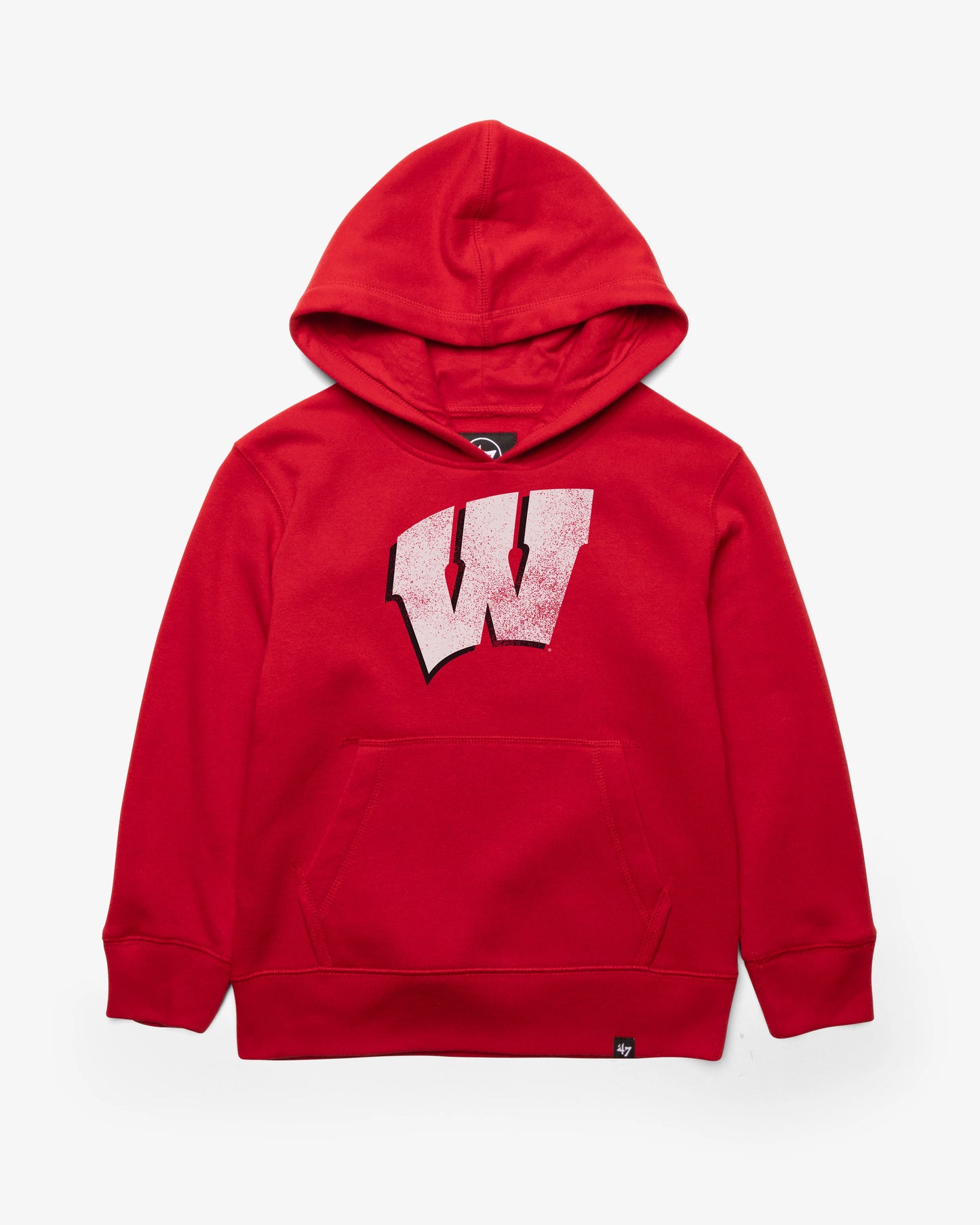 WISCONSIN BADGERS DISTRESSED IMPRINT '47 KID'S HEADLINE HOOD