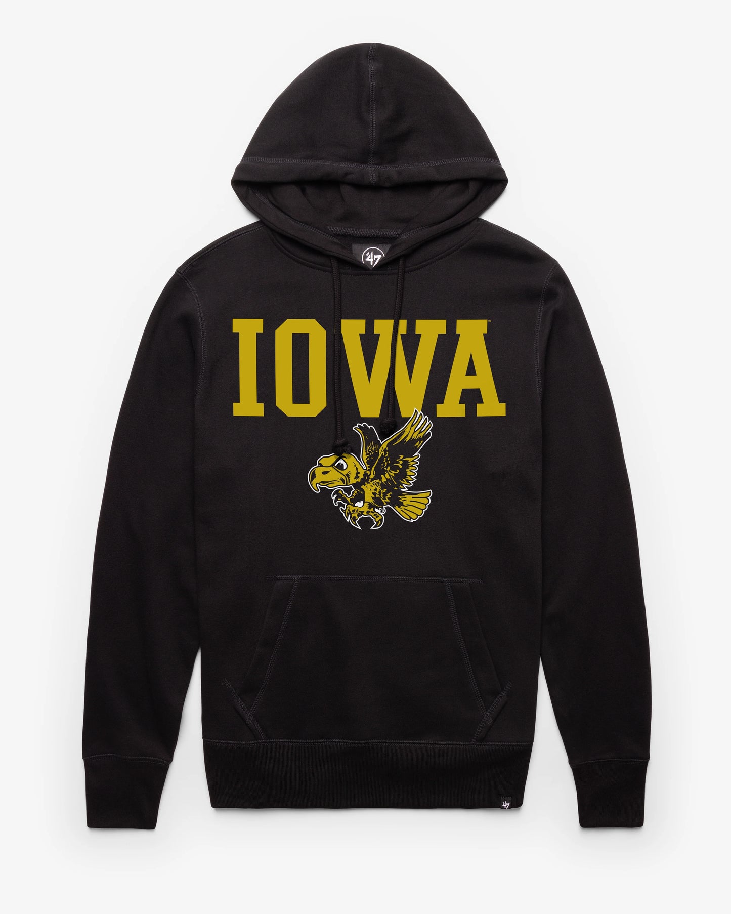 IOWA HAWKEYES VINTAGE STRAIGHT BLOCK '47 HEADLINE HOOD