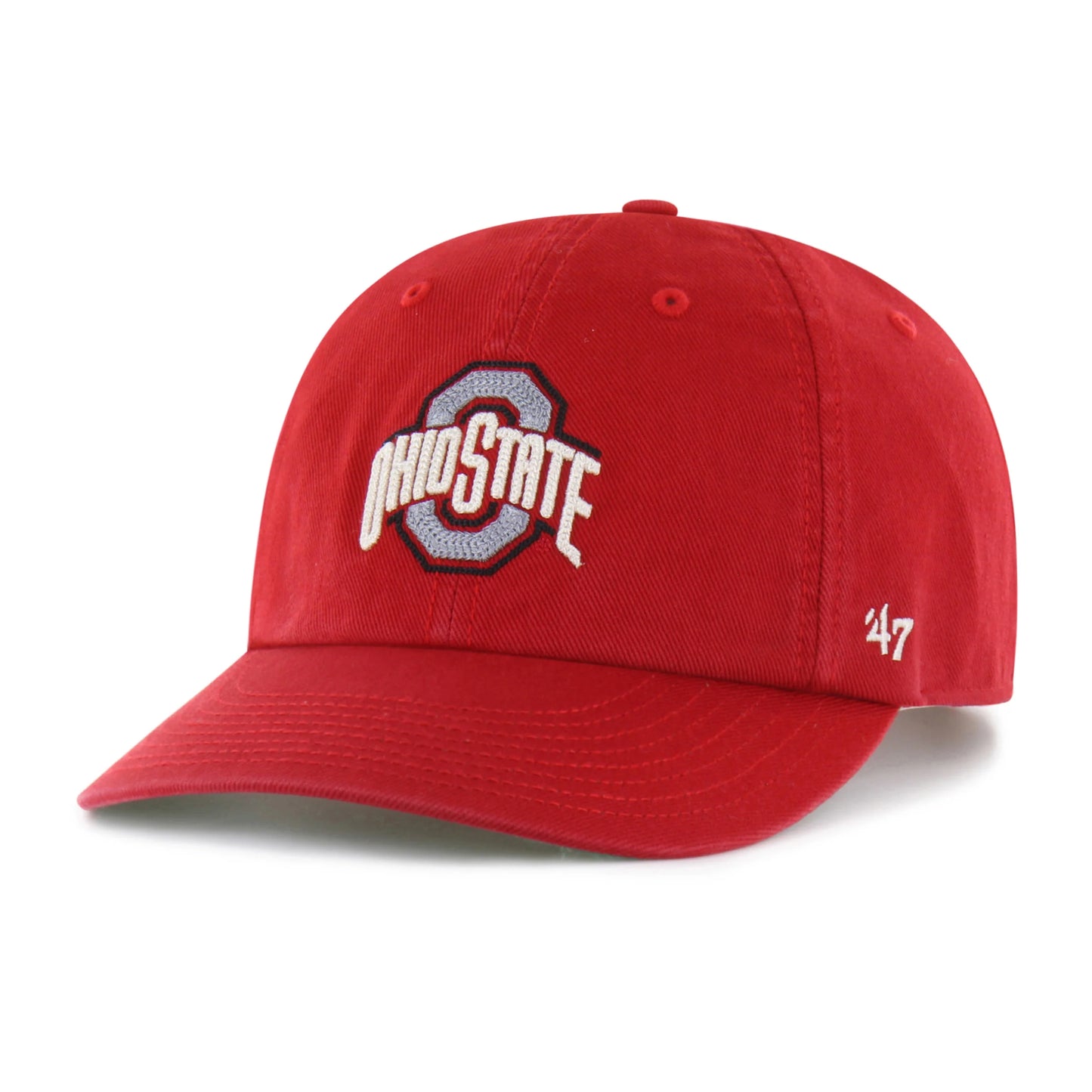 OHIO STATE BUCKEYES CHAIN SIDE STITCH '47 CLEAN UP ROUND VISOR