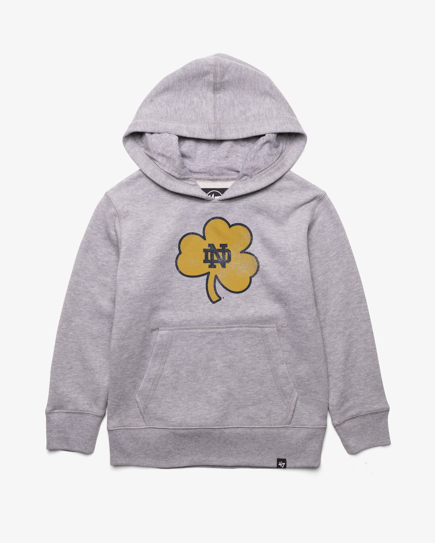 NOTRE DAME FIGHTING IRISH DISTRESSED IMPRINT '47 KID'S HEADLINE HOOD