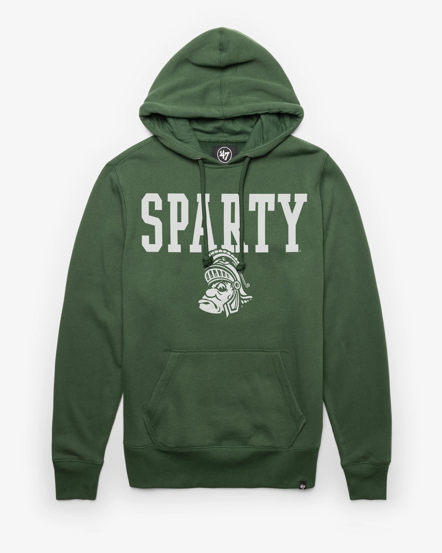 MICHIGAN STATE SPARTANS VINTAGE STRAIGHT BLOCK '47 HEADLINE HOOD