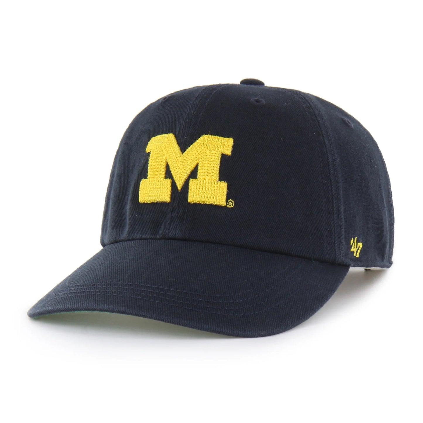 MICHIGAN WOLVERINES CHAIN SIDE STITCH '47 CLEAN UP LONG VISOR