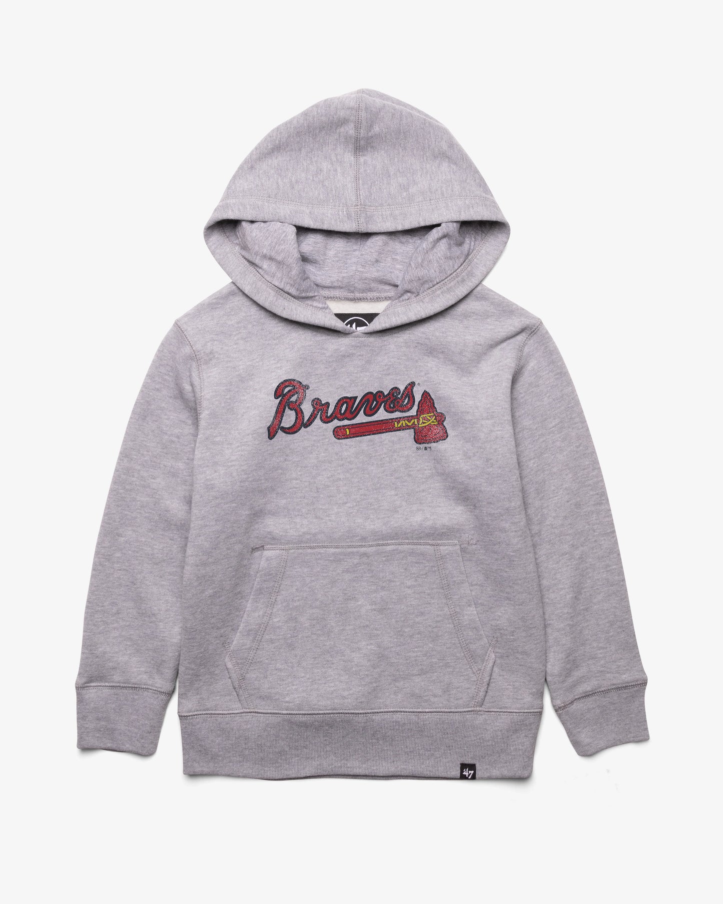 ATLANTA BRAVES DISTRESSED IMPRINT '47 KID'S HEADLINE HOOD