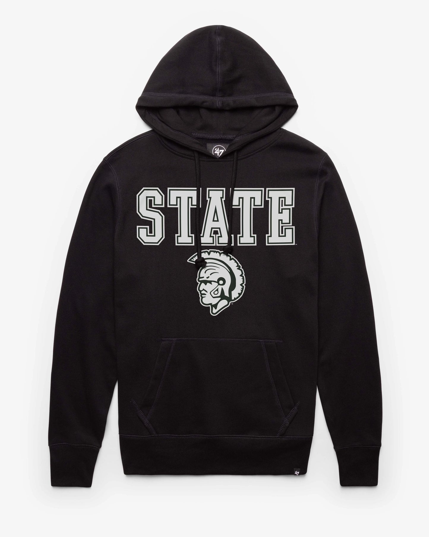 MICHIGAN STATE SPARTANS VINTAGE STRAIGHT BLOCK '47 HEADLINE HOOD