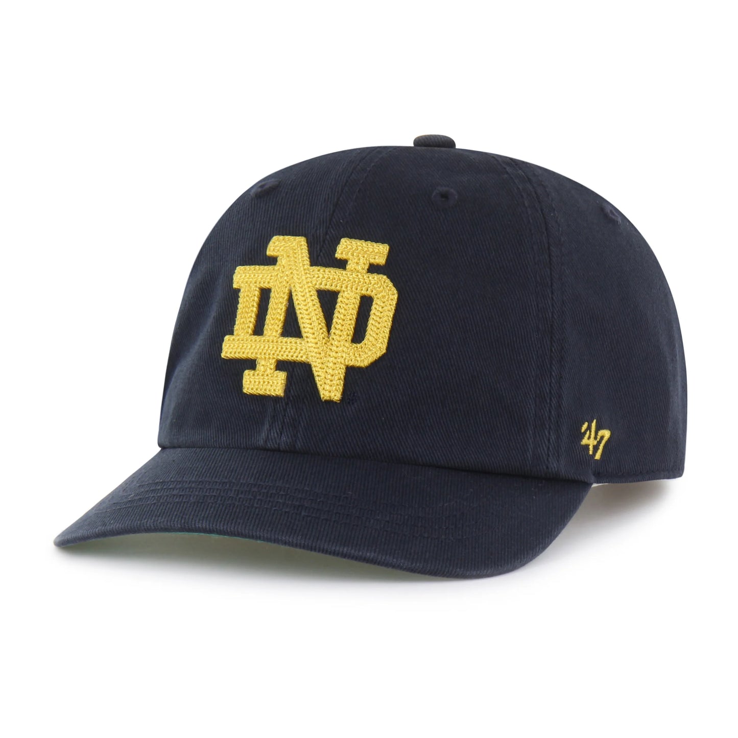 NOTRE DAME FIGHTING IRISH CHAIN SIDE STITCH '47 CLEAN UP SHORT VISOR