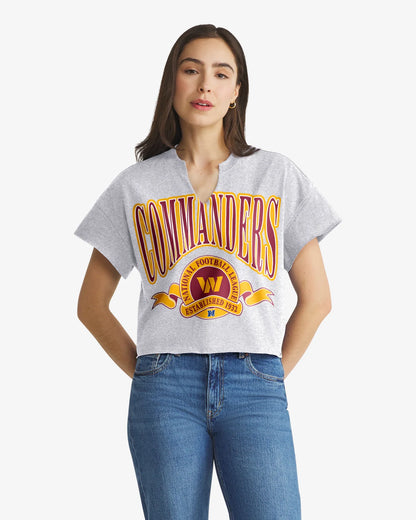 WASHINGTON COMMANDERS BANNERS OUT '47 OVERSIZED NOTCH NECK TEE WOMENS
