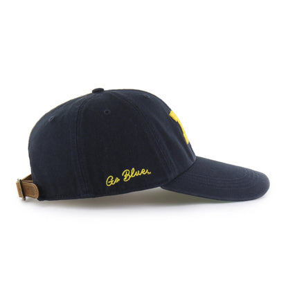 MICHIGAN WOLVERINES CHAIN SIDE STITCH '47 CLEAN UP LONG VISOR