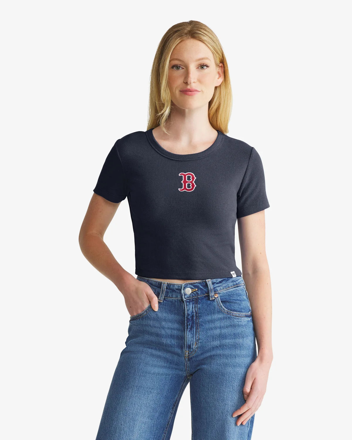 BOSTON RED SOX MICRO EMB '47 BABY RIB TEE WOMENS