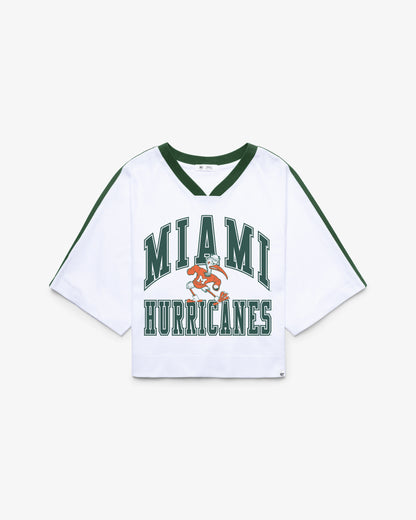 MIAMI HURRICANES VINTAGE BIG OVERARCH '47 WOMEN'S DROP NEEDLE RAGLAN JERSEY
