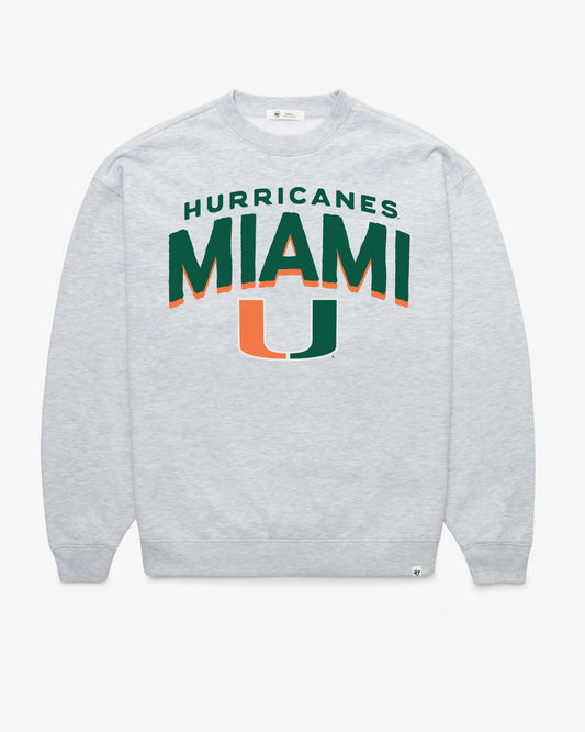 MIAMI HURRICANES CAMPUS ARCH CLOUD OVERSIZED CREW WOMENS