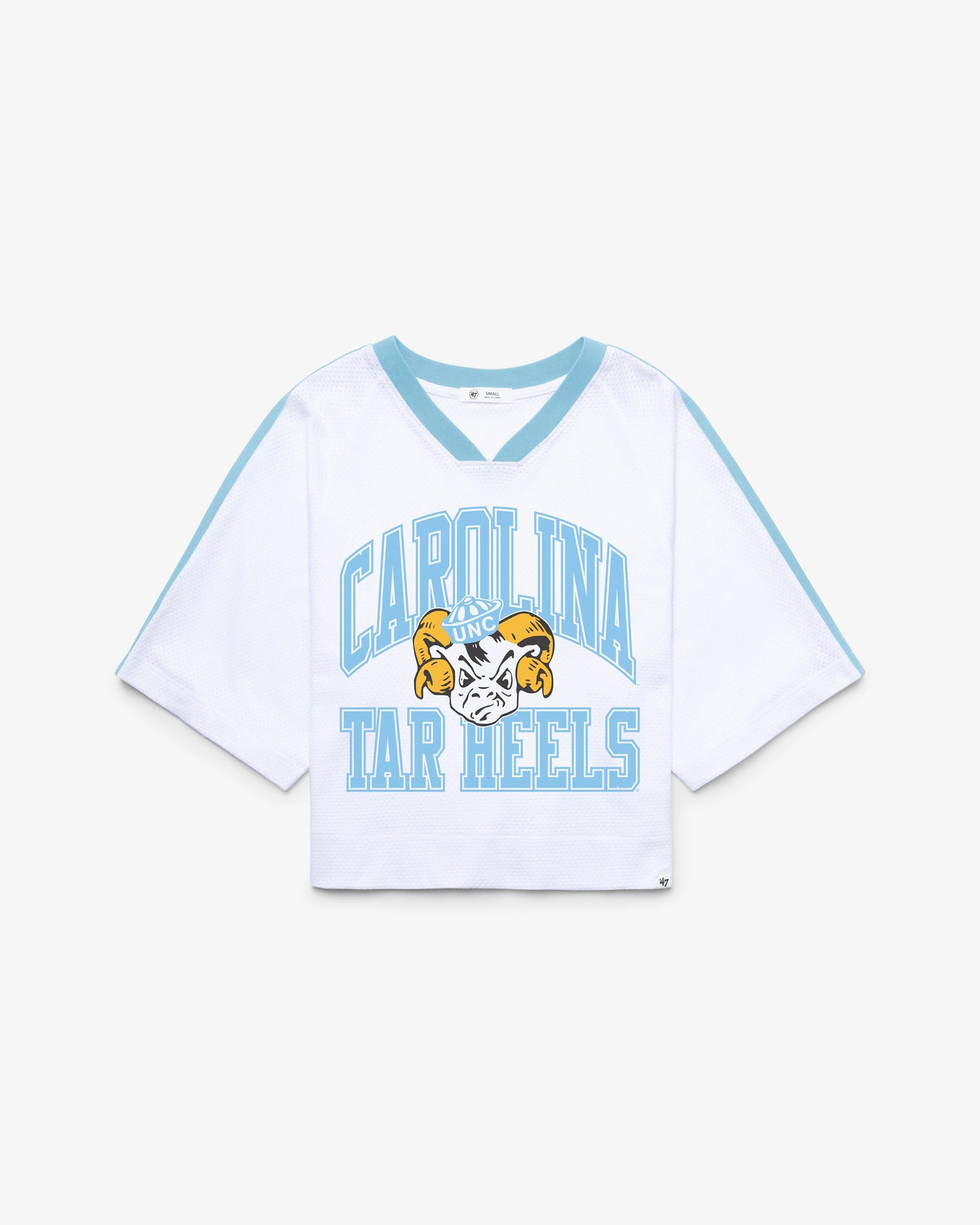 NORTH CAROLINA TAR HEELS UNC VINATGE BIG OVERARCH '47 DROP NEEDLE RAGLAN WOMENS JERSEY
