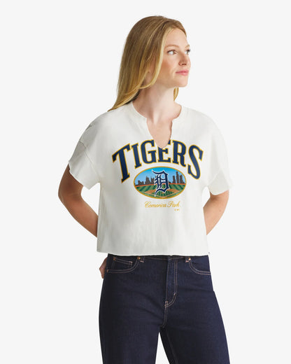 DETROIT TIGERS OPEN CITY '47 OVERSIZED NOTCH NECK TEE WOMENS