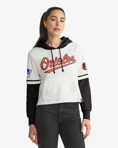 BALTIMORE ORIOLES TRIFECTA CROPPED '47 SHORTSTOP PULLOVER HOOD WOMENS