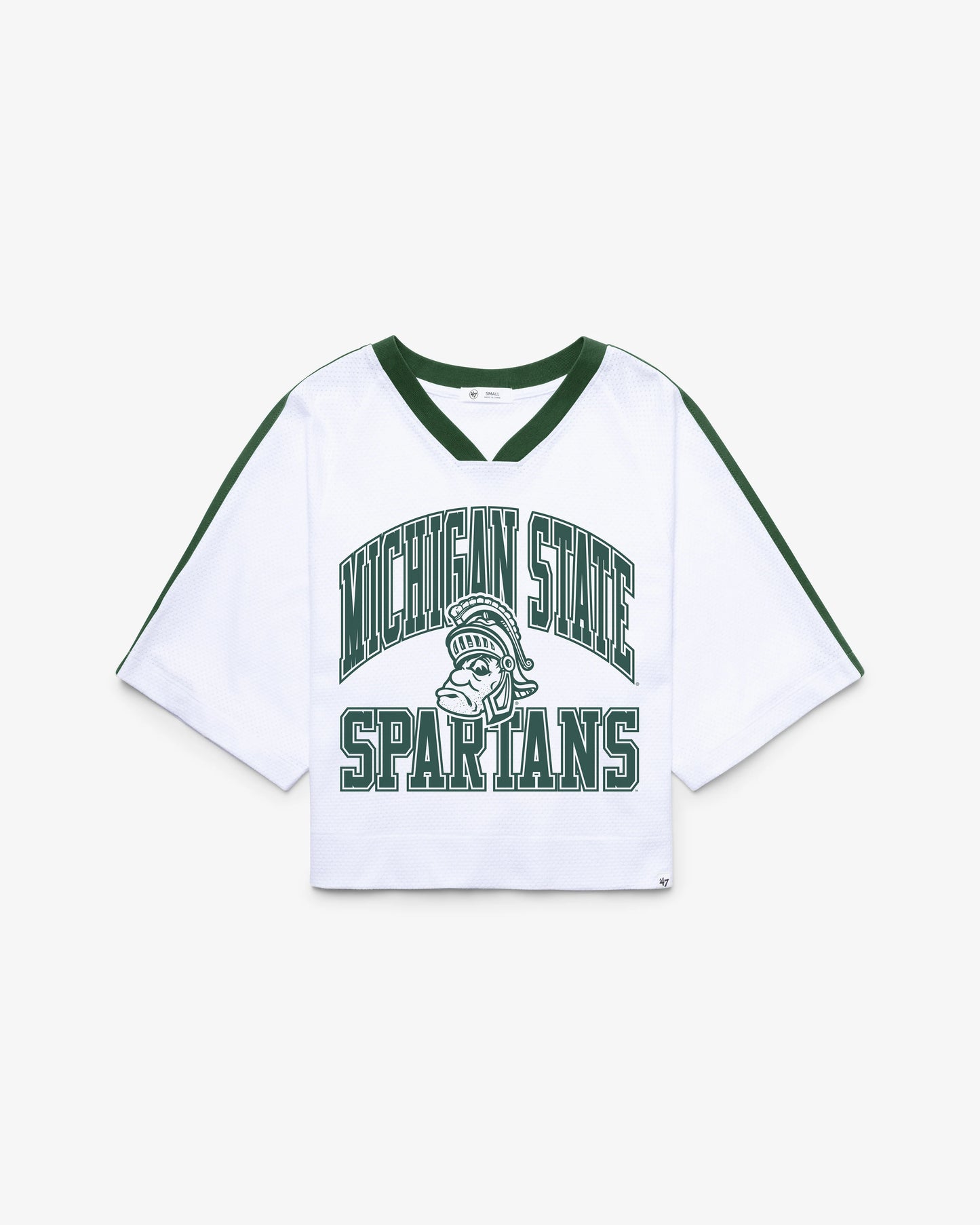MICHIGAN STATE SPARTANS VINTAGE BIG OVERARCH '47 WOMEN'S DROP NEEDLE RAGLAN JERSEY