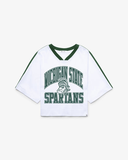 MICHIGAN STATE SPARTANS VINTAGE BIG OVERARCH '47 WOMEN'S DROP NEEDLE RAGLAN JERSEY