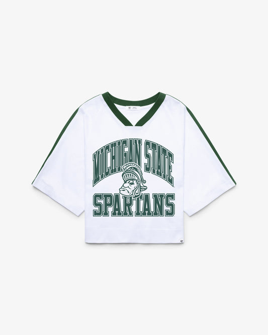 MICHIGAN STATE SPARTANS VINTAGE BIG OVERARCH '47 WOMEN'S DROP NEEDLE RAGLAN JERSEY