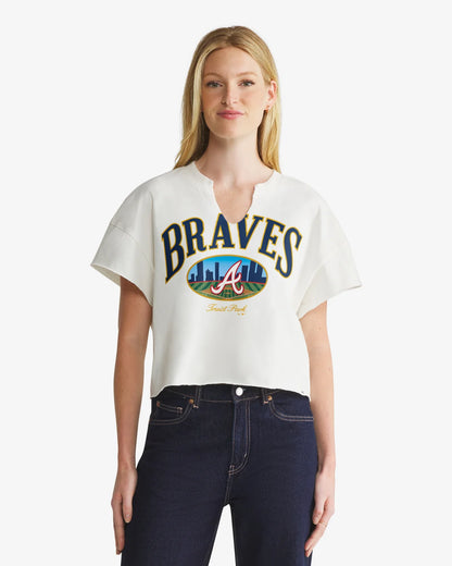ATLANTA BRAVES OPEN CITY '47 OVERSIZED NOTCH NECK TEE WOMENS