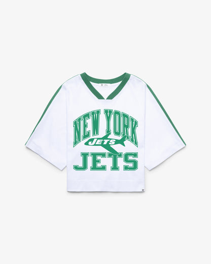 NEW YORK JETS HISTORIC BIG OVERARCH '47 WOMEN'S DROP NEEDLE RAGLAN JERSEY