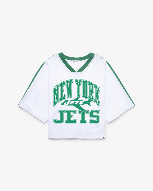 NEW YORK JETS HISTORIC BIG OVERARCH '47 WOMEN'S DROP NEEDLE RAGLAN JERSEY