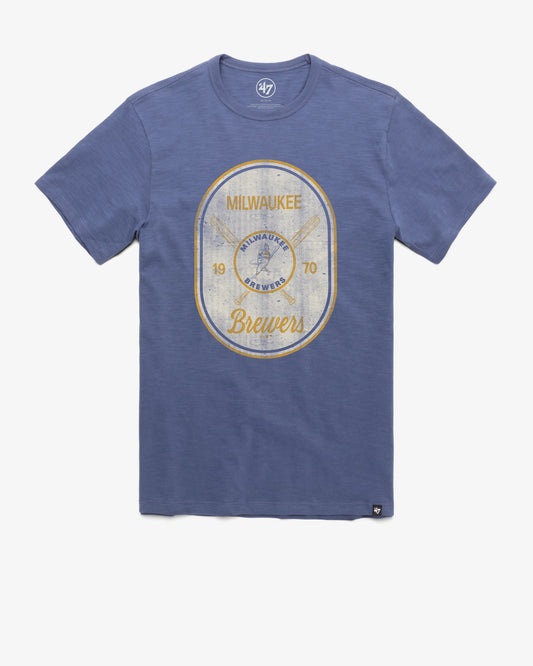 MILWAUKEE BREWERS COOPERSTOWN CROSS PATCH '47 SCRUM TEE