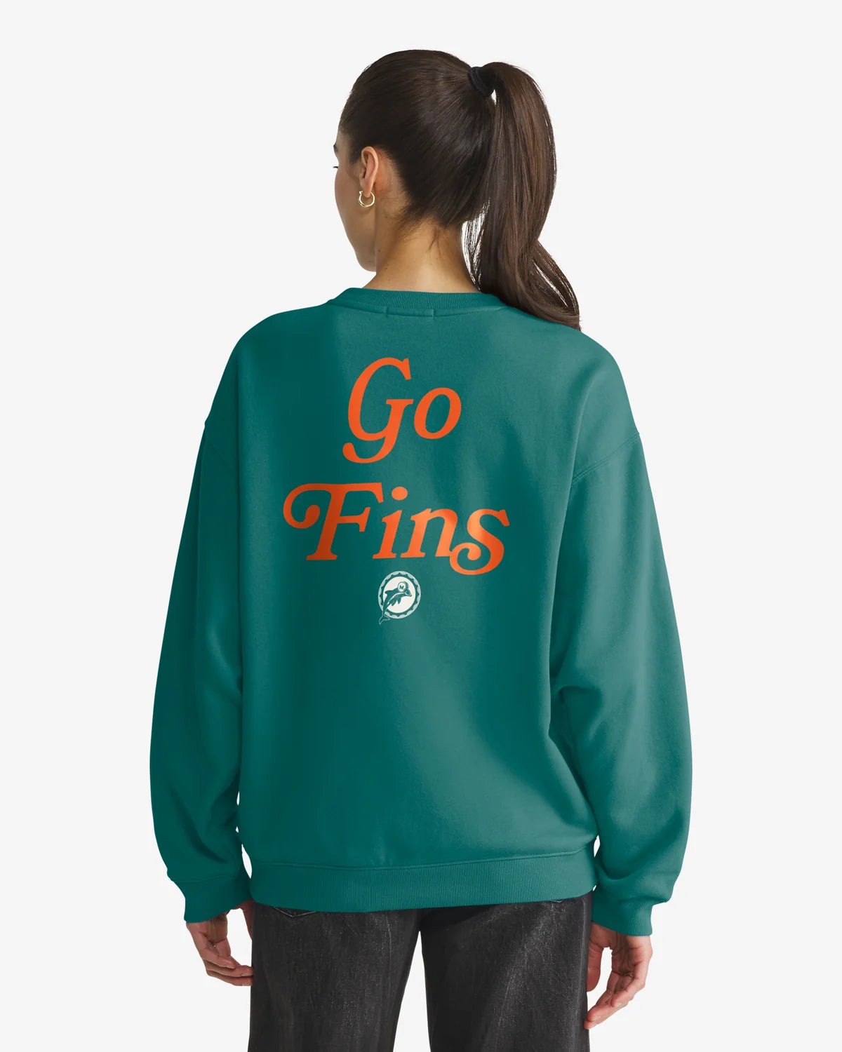 Miami Dolphins Historic Shout It Out '47 Oversized Crew Women's