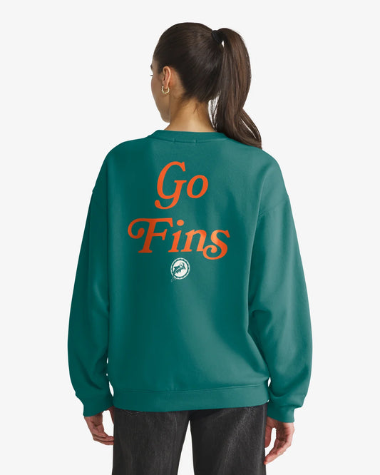 Miami Dolphins Historic Shout It Out '47 Oversized Crew Women's