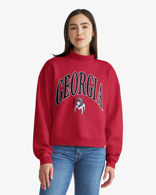 GEORGIA BULLDOGS VINTAGE VANTAGE '47 WOMEN'S MOCK NECK PULLOVER