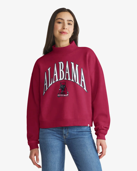 ALABAMA CRIMSON TIDE VINTAGE VANTAGE '47 WOMEN'S MOCK NECK PULLOVER