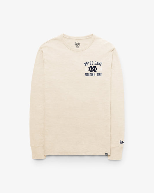 NOTRE DAME FIGHTING IRISH VINTAGE EGREMONT WELL WORN '47 HEAVY SLUB LONG SLEEVE TEE