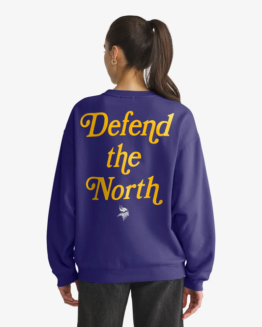 MINNESOTA VIKINGS SHOUT IT OUT '47 OVERSIZED CREW WOMENS