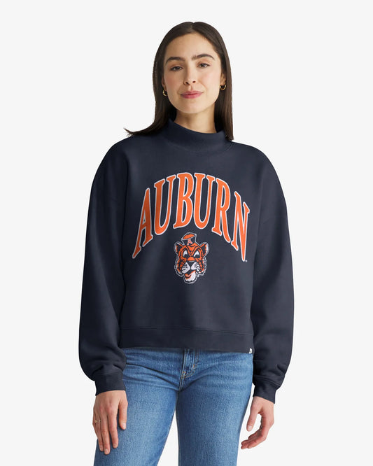 AUBURN TIGERS VINTAGE VANTAGE '47 WOMEN'S MOCK NECK PULLOVER