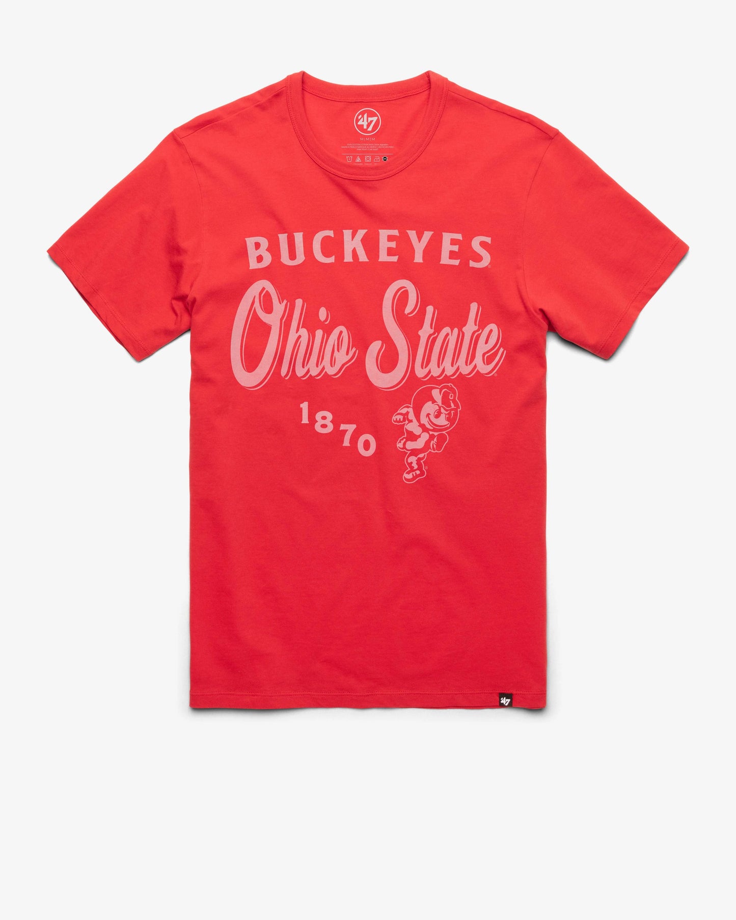 OHIO STATE BUCKEYES VINTAGE DIAG SCRIPT '47 FRANKLIN TEE