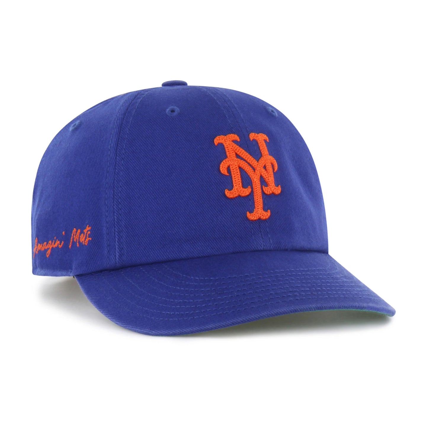 NEW YORK METS CHAIN SIDE STITCH '47 CLEAN UP ROUND VISOR