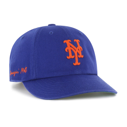 NEW YORK METS CHAIN SIDE STITCH '47 CLEAN UP ROUND VISOR