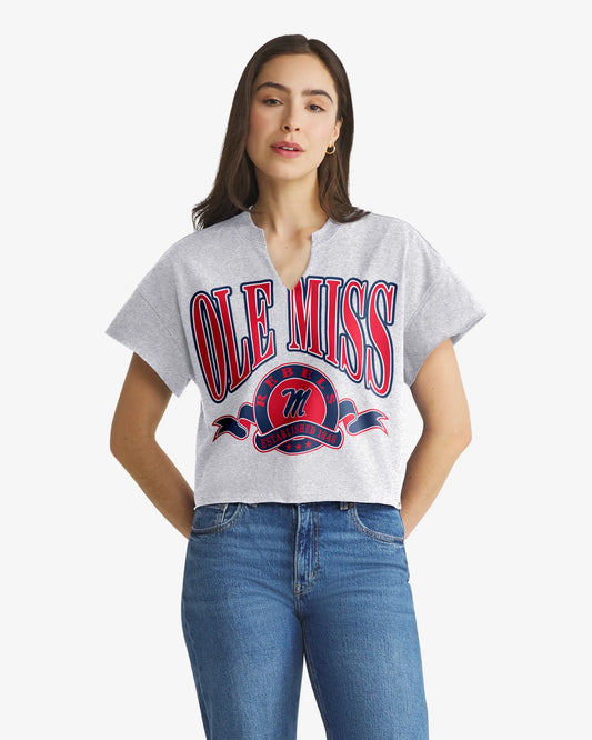 MISSISSIPPI REBELS BANNERS OUT '47 OVERSIZED NOTCH NECK TEE WOMENS