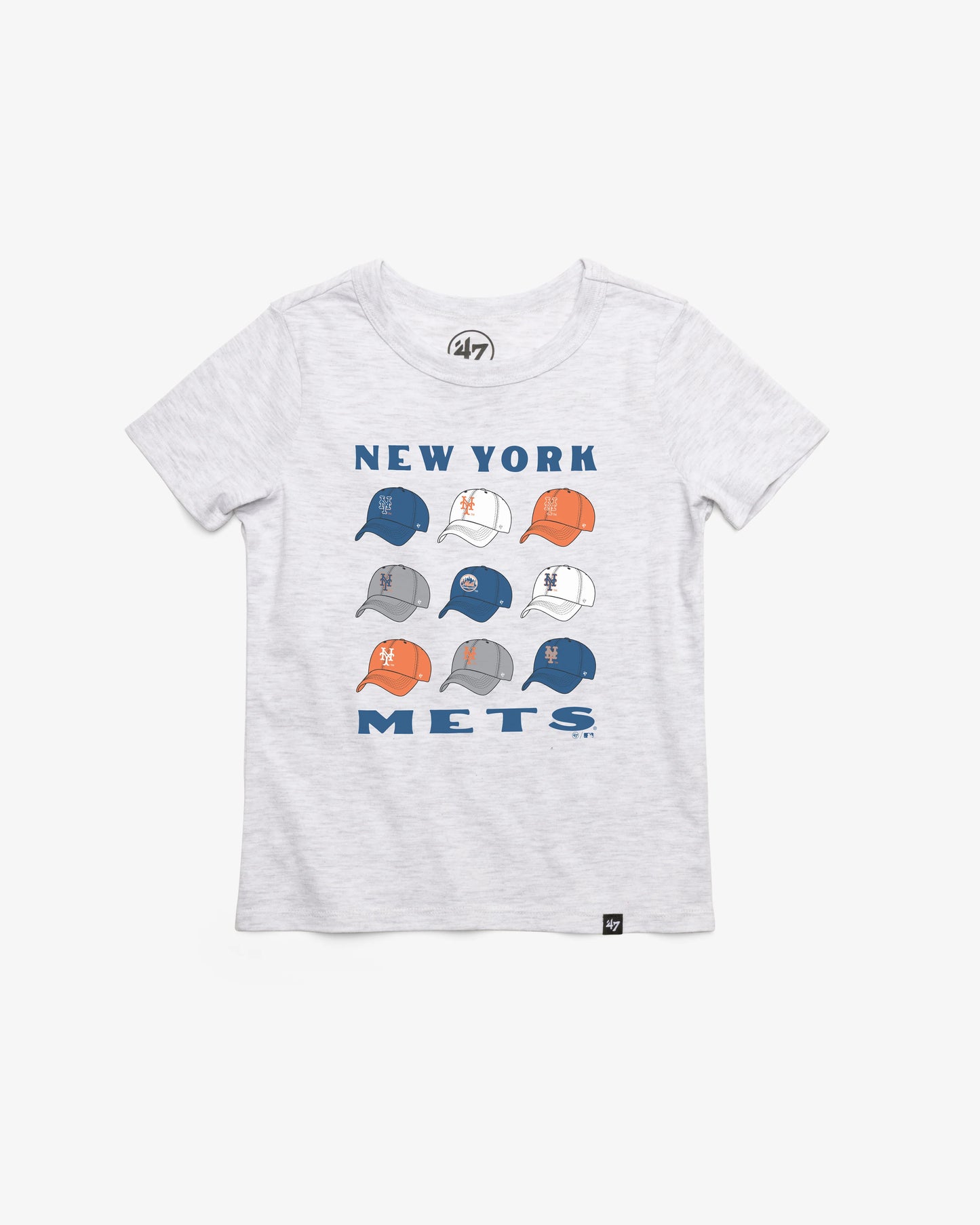 NEW YORK METS COOPERSTOWN CAP OFF '47 KID'S FRANKLIN TEE