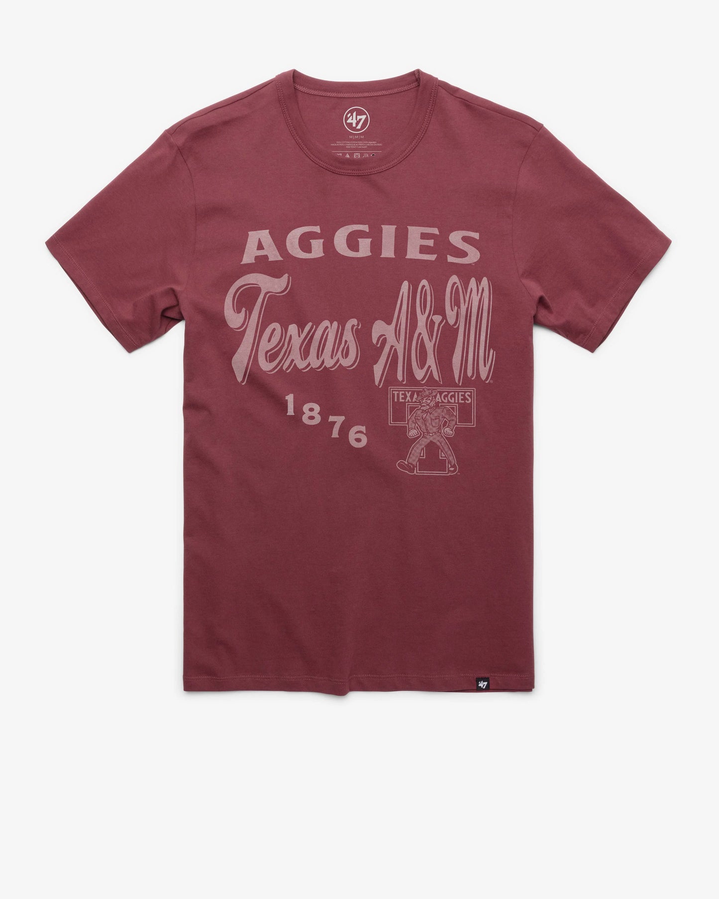 TEXAS A&M AGGIES VINTAGE DIAG SCRIPT '47 FRANKLIN TEE