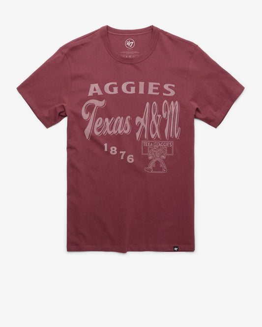 TEXAS A&M AGGIES VINTAGE DIAG SCRIPT '47 FRANKLIN TEE