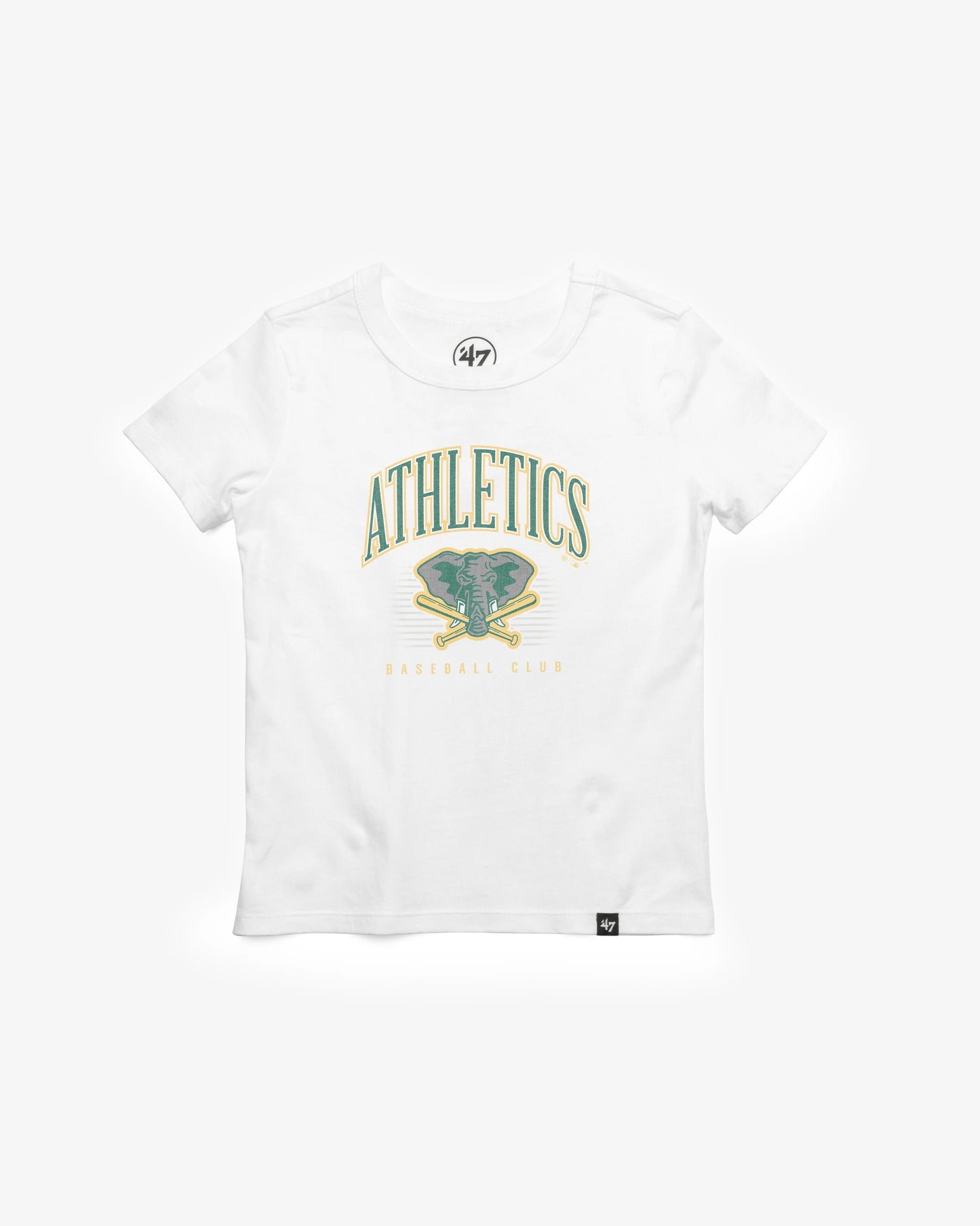 ATHLETICS COOPERSTOWN DOUBLE HEADER '47 KID'S FRANKLIN TEE