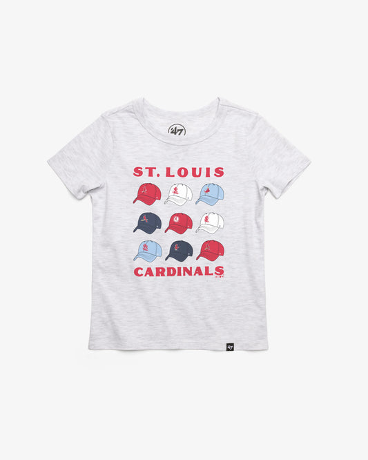 ST. LOUIS CARDINALS COOPERSTOWN CAP OFF '47 KID'S FRANKLIN TEE