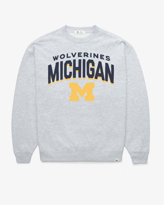MICHIGAN WOLVERINES CAMPUS ARCH CLOUD '47 OVERSIZED CREW WOMENS