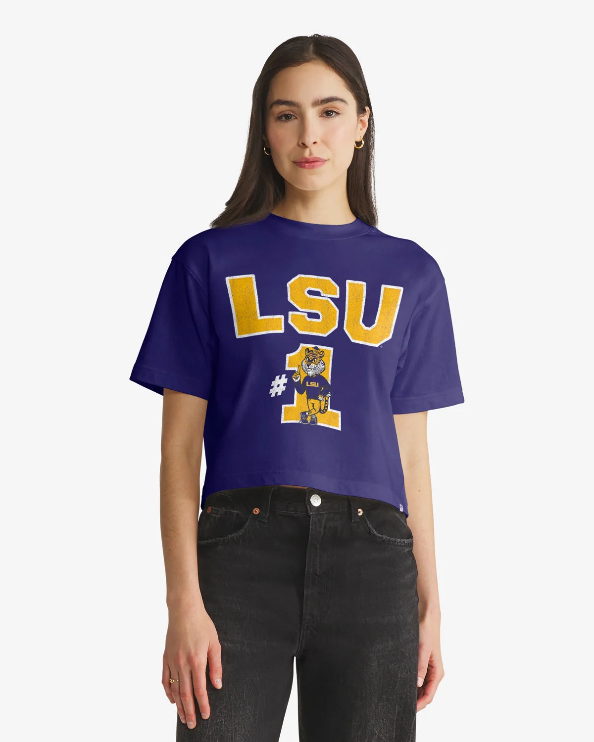 LOUISIANA STATE TIGERS LSU FIRST RANK '47 FOUNDATION CROP TEE WOMENS
