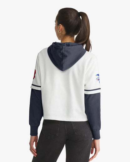 BOSTON RED SOX TRIFECTA CROPPED '47 SHORTSTOP PULLOVER HOOD WOMENS