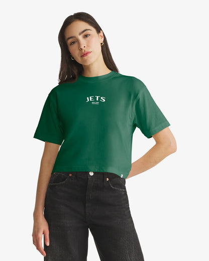 NEW YORK JETS HADRIAN '47 FOUNDATION CROP TEE WOMENS