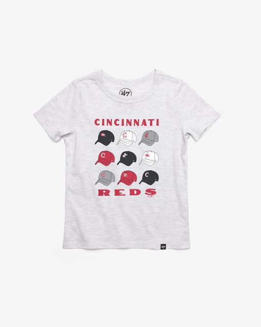 CINCINNATI REDS COOPERSTOWN CAP OFF '47 KID'S FRANKLIN TEE
