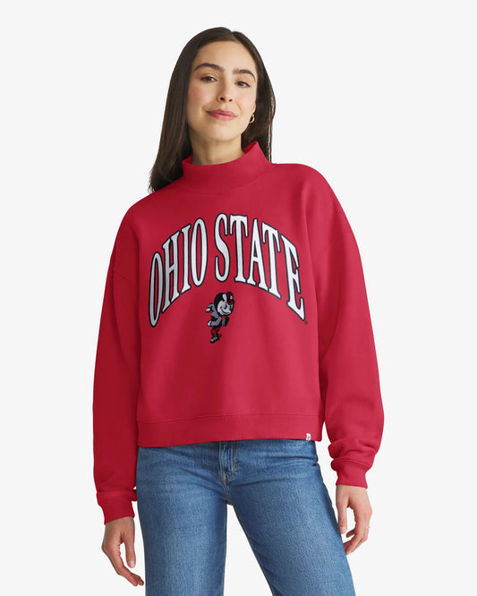 OHIO STATE BUCKEYES VINTAGE VANTAGE '47 WOMEN'S MOCK NECK PULLOVER