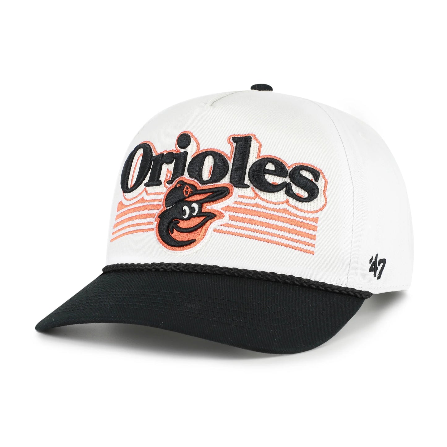 BALTIMORE ORIOLES SCRIPT FADE TWO TONE ROPE '47 HITCH