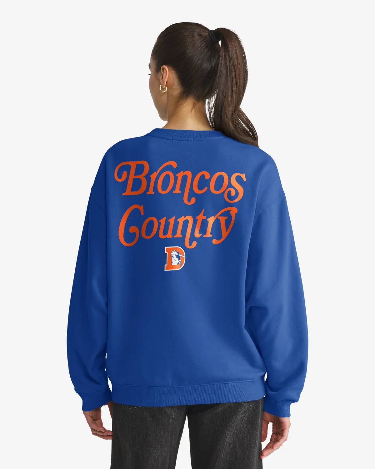 DENVER BRONCOS HISTORIC SHOUT IT OUT '47 OVERSIZED CREW WOMENS
