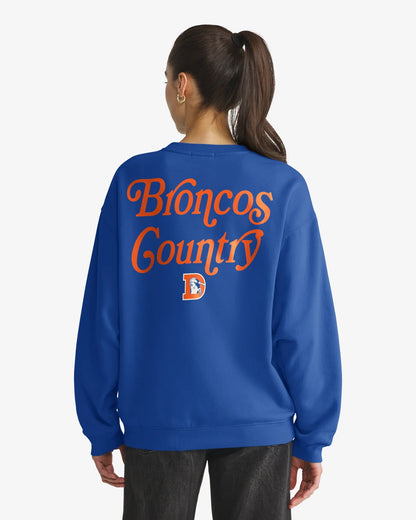 DENVER BRONCOS HISTORIC SHOUT IT OUT '47 OVERSIZED CREW WOMENS