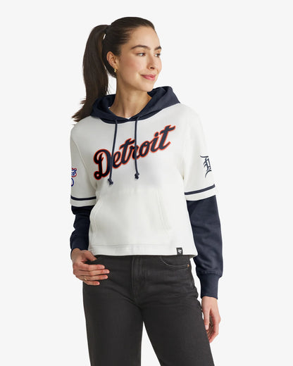 DETROIT TIGERS TRIFECTA CROPPED '47 SHORTSTOP PULLOVER HOOD WOMENS